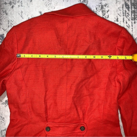 Banana Republic Red-Orange Linen Blend Blazer Jacket 2 - Picture 13 of 14